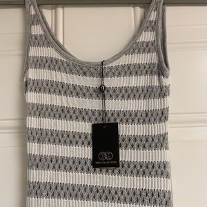 NWT Tart Long Dress Grey and White Stripes XS - gorgeous!